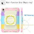 thumbnail image 4 of Kids Durable Handle Case for iPad 10th Generation 2022 10.9 inch, Silicone PC Heavy Duty Protection [360 Rotating Ring Stand/Adjustable Shoulder Strap] Tablet Case Cover,Pink/Colorful, 4 of 8