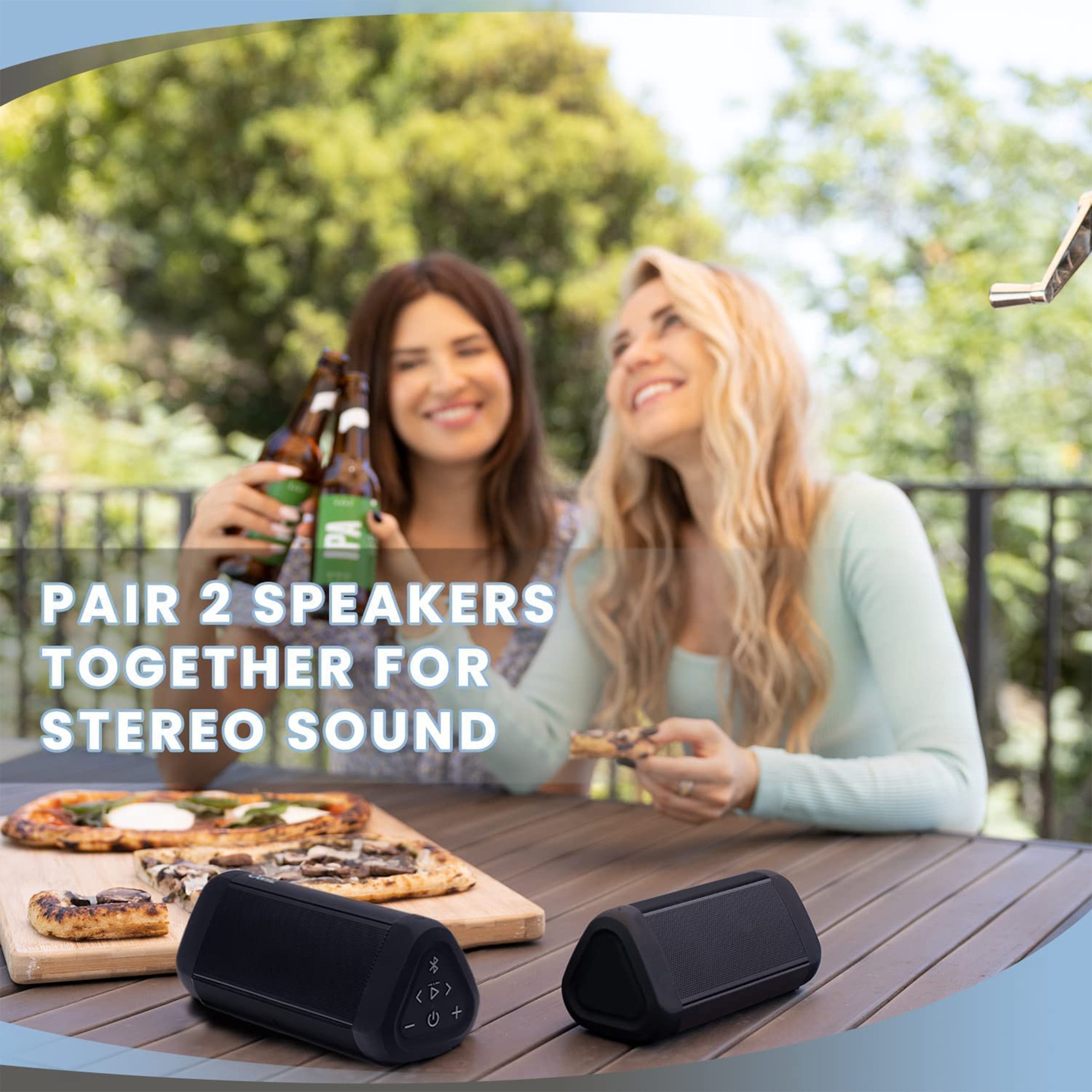 Oontz Angle 3 ULTRA Bluetooth Speaker 2-Pack - Waterproof Speakers, Black