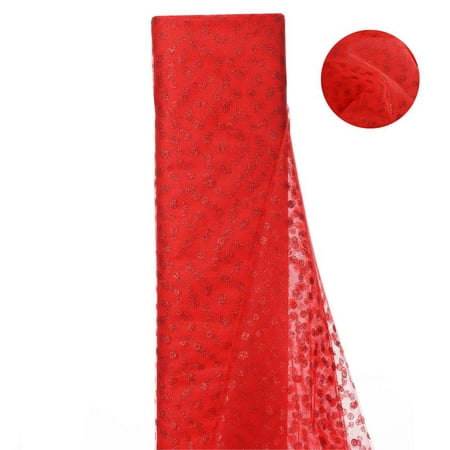 54 inch x 15 yards Glittered Polka Dot Tulle Fabric Bolt - (Best Ar 15 Red Dot Under 300)