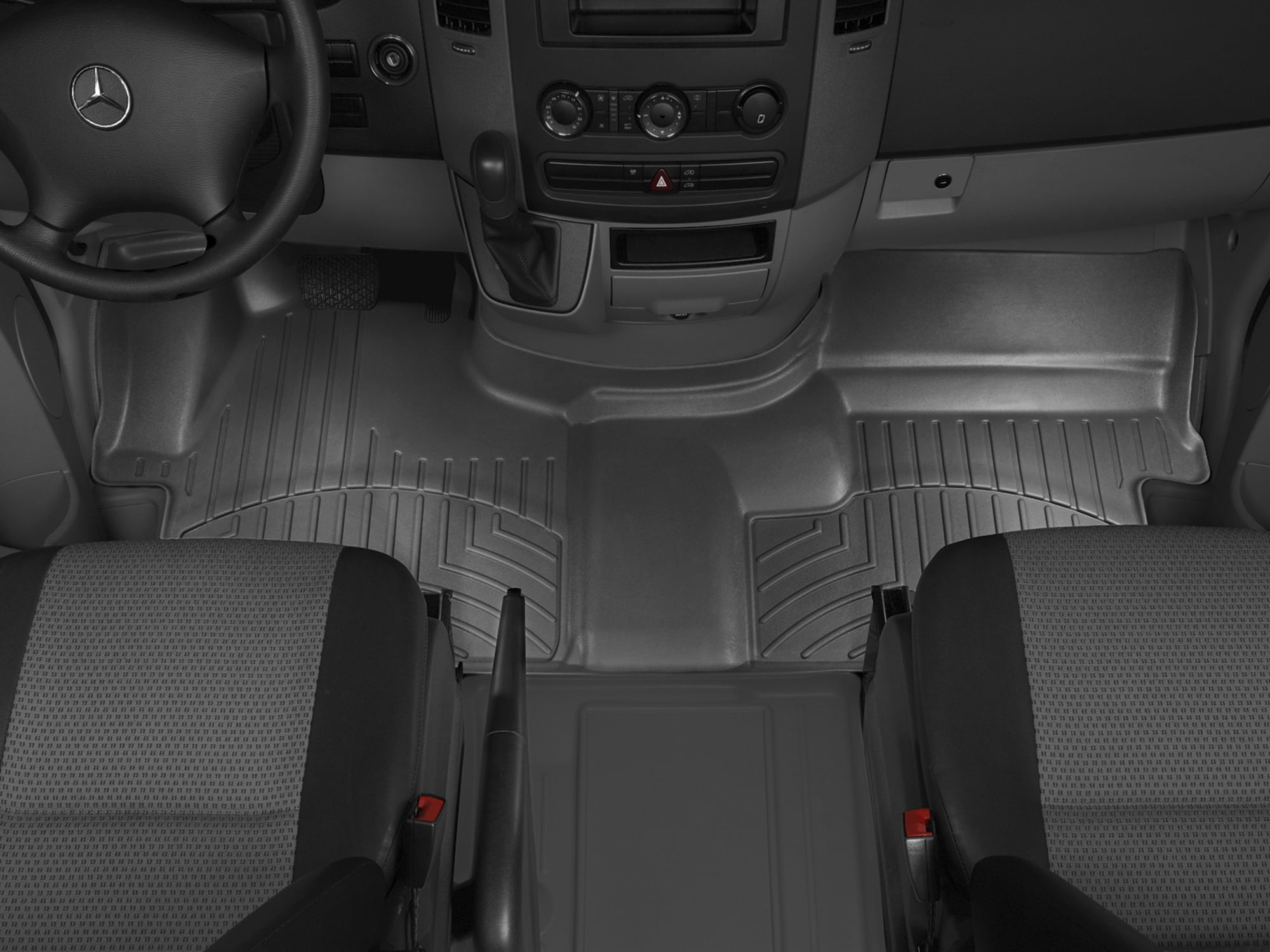 WeatherTech Custom Fit FloorLiners compatible with Dodge Sprinter - 1st Row - Over The Hump, Black