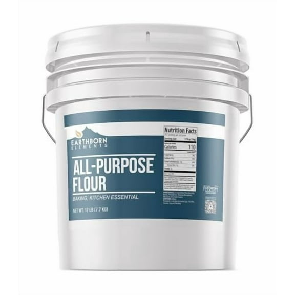 Earthborn Elements All-Purpose Flour, 3.5 Gallon Bucket, Bulk Size, Kitchen Essential, Baking & Cooking