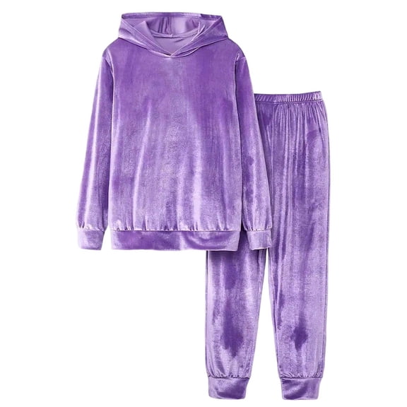 Valora Women Fashion Outfit Product Women's Trousers Suit Casual Two Piece Set with Hooded Sweatshirt and Matching Pants Cozy Velvet Tracksuit for Everyday Comfort and Home Wear