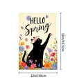 thumbnail image 4 of Jbralid Hello Spring Black Cat With Flowers Garden Flag For Spring Summer Home Outdoor Garden Yard Door Decor 12x18 inch, 4 of 5