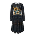 thumbnail image 4 of DISNIMO Long Sleeve Sunflower Dress for Girls 9-10 Years Old Kids Butterfly Dress Long Sleeve Girls Dresses Casual Midi Dress Girls Kids Dress Fall Swing Dress Girls Collared Dresses for Kids, 4 of 7