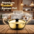 thumbnail image 2 of Stainless Steel Hammered Pot, Deep Cooking Pot with Lid and Dual Handles for Soup, Noodles, Stew and Daily Kitchen Cooking (Gold 7.1in), 2 of 7