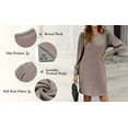 thumbnail image 3 of TEMOFON Women Sweater Dresses for Fall WinterWomen's Knit Dress Long Sleeve Casual Crew Neck Tunic Dresses with Pockets, 3 of 8