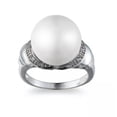 thumbnail image 2 of White Pearl Retro CZ Band Women's 925 Silver Wedding Party Jewelry Ring Sz 6-10, 2 of 3