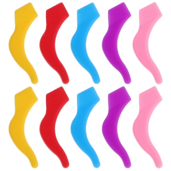 OUNONA Silicone Eyeglass Ear Grips, 20 Pairs Assorted Colors, Ergonomic Design for Secure Comfortable Fit on Glasses