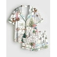 thumbnail image 5 of Women’s Winter Wonderland Printed Pajama Set | Short & Long Pants Options | Short Sleeve Sleepwear, 5 of 7