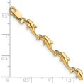 thumbnail image 2 of 14k Yellow Gold Polished Dolphin Bracelet 7 Inch Lobster Claw 5.5mm Wide Link Bracelet for Women, 2 of 2