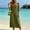 Army Green, variant on Odbmxy Peasant Women's Midi Dresses 3/4 Sleeve Cotton Linen Fall Tunic Vacation Puff Sleeve Dress for Women Square Neckline