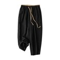 thumbnail image 2 of YOZGXEG Wide Leg Pants Women Women'S Spring Summer High Waist Drooping Wide Leg Pants Loose Slim Casual Cropped Pants Black M-3Xl, 2 of 4