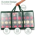 thumbnail image 3 of Hearth & Harbor Large Christmas Ornament Storage Box With Adjustable Dividers - Plastic Ornament Storage Container For 128 Holiday Ornaments or Decorations - Green Plastic Rectangle, 3 of 5