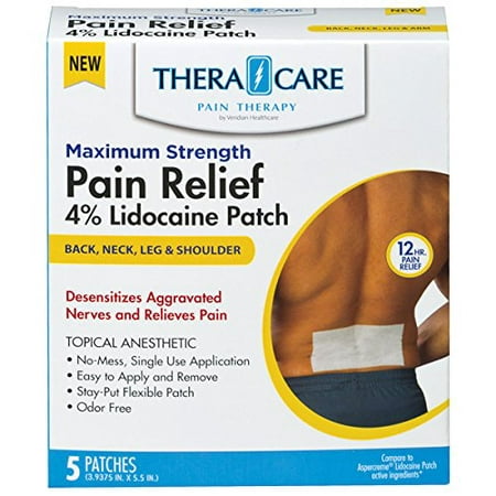 THERA CARE LIDOCAINE PAIN RELIEF MAXIMUM STRENGTH PATCHES 5 (Best Over The Counter Pain Patch)