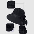 thumbnail image 5 of HONHUZH Summer Hats Womens Crochet Bucket Sun Hat With Bow Wide Brim Breathable Summer Beach Cap, 5 of 7