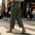 thumbnail image 5 of Levmjia Women's Casual Pants High Waisted with Pockets Drawstring Waist Scallop Hem Loose Fit Wide Leg Lounge Pants Solid Color for Summer Daily, 5 of 6