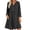 Black, variant on TEAJOPSUU Women's Midi Dresses Cotton Blend Loose Fit V Neck Button Placket Long Sleeve Dresses with Pockets Casual Solid Color Dresses Coffee
