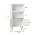 thumbnail image 3 of White Bookcase Bookshelf, Floor Standing Display Cabinet Rack with Legs, 3 of 7