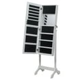 thumbnail image 4 of Veryke 4-Tier Standing Mirror Lockable Jewelry Armoirew/ Velvet Interior, White, 4 of 12