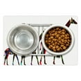thumbnail image 1 of Zoo Pet Mat for Food and Water, Giraffes in Style Eastern Environment Retro Cultural Traditional Artwork, Non-Slip Rubber Mat for Dogs and Cats, 18" X 12", by Ambesonne, 1 of 2