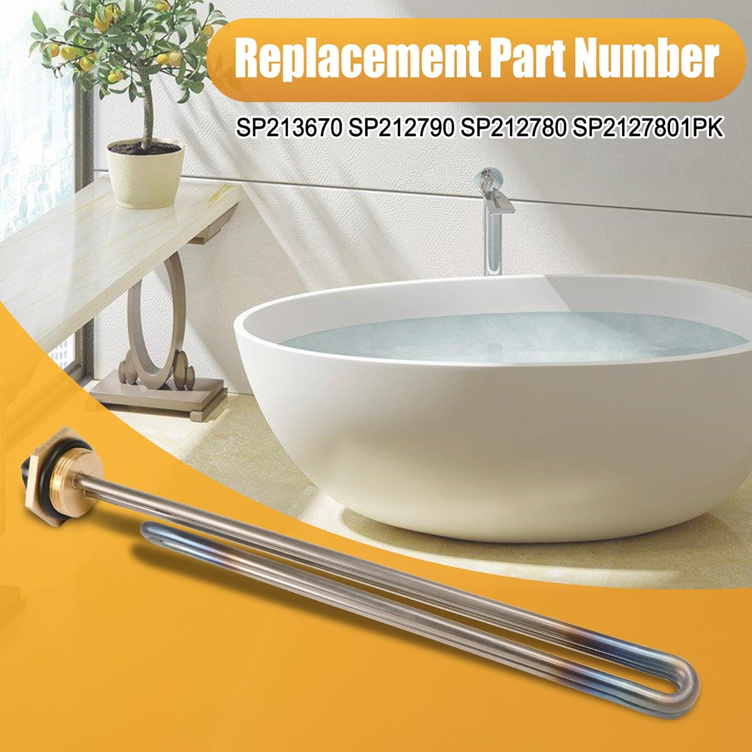SP213670 4500W 240V Titanium Water Heater Element Replacement for Rheem Marathon Water Heater