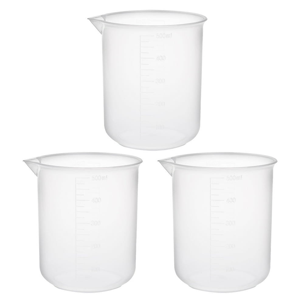 3pcs Measuring Cup Labs PP Graduated Beakers 500ml - Walmart.com