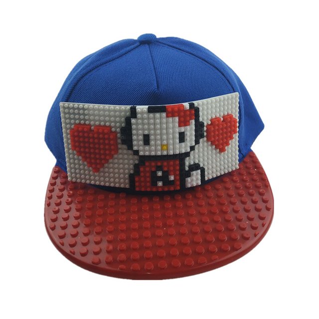 Gorra de béisbol DIY para niños, bloques de construcción de personalidad de verano, ensamblados, dibujos animados, hombres y mujeres, hip hop, gorra de padres e hijos