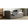 thumbnail image 3 of Twin Upholstered Daybed with Trundle & 3 Storage Drawers in Gray Chenille Fabric - Space-Saving Modern Sofa Bed for Guest Room/Living Room, No Box Spring Needed, 3 of 13