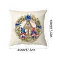 thumbnail image 3 of Funda de almohada del Día de la Independencia | Diseño de letras de la bandera americana de lino | Funda de cojín decorativa para sofá de oficina | Decoración patriótica festiva | Cuidado fácil y, 3 of 6