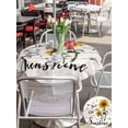 thumbnail image 6 of Outdoor Tablecloth with Umbrella Hole Zipper Yellow Sunflowers Round Tablecloth 60" Waterproof Outside Table Cloth Summer Botanical Country Wood Grain Patio Table Cover Tablecloths for Picnic Party, 6 of 8
