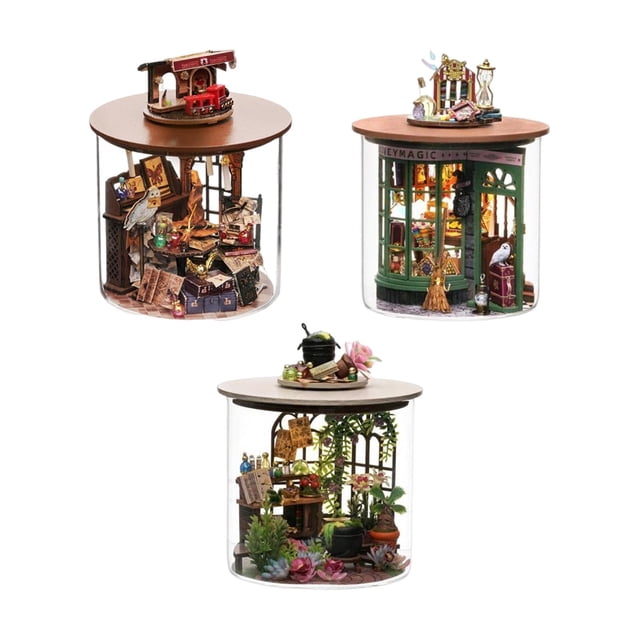 Casa de muñecas en miniatura de 2 piezas con forma de botella de ensueño para niñas y niños. Estilo A