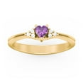 thumbnail image 2 of Birthstone Heart Ring with Shoulder Accents - Amethyst (February), 2 of 4