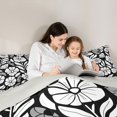thumbnail image 5 of jejeloiu Minimal Floral 7-Piece Twin Bedding For Girls,Graphic Print Bedding Comforter Set,Black White,Light Gray Reversible, 5 of 7
