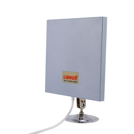 Wall Mount Panel Antenna - Walfront Panel Antenna 2.4GHz WiFi 14dBi Wireless Antenna with Stand and Cable for Home and Office Cell Phone Antenna Boosters, Panel Wall Mount