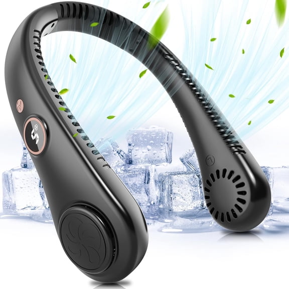 Portable Neck Fan 5-speed Adjustable Rechargeable Bladeless Neck Fan 1500mAh Portable Flexible Personal Mini Fan