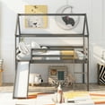 thumbnail image 7 of Gray Twin Size Loft Bed with Slide, House Bed with Slide, 7 of 7