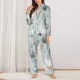 thumbnail image 3 of Ocsxa Women 2 Piece Floral Pajamas Lounge Set Goose And Doodle Flowers Loungewear, 3 of 9