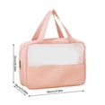 thumbnail image 3 of Clear Makeup Bag, Transparent Portable Travel Cosmetic Pouch With Handle For Toiletry Storage, 1 Pack, 3 of 6