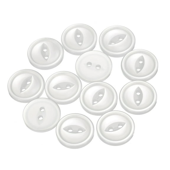 Uxcell 12pcs 28L Cream White Round Sewing Buttons 18mm 11/16" Resin 2-Hole Fish Eye Craft Replacement Button