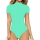 thumbnail image 1 of Gibobby Pantalones cortos Mujeres Casual Sexy Soild Color Tight Cuello Body de manga corta(Glauco， M), 1 of 5