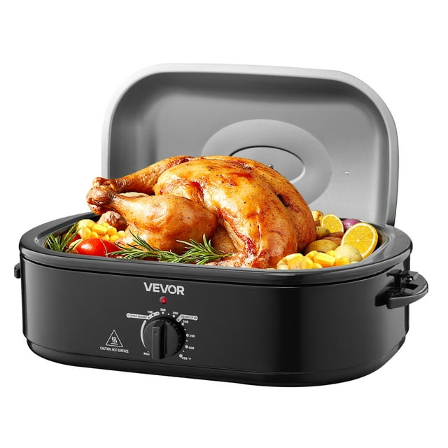 VEVOR Roaster Oven 18QT Electric Turkey Roaster with Self-Basting Lid, 1450W Electric Roaster Oven with Defrost & Warm Function