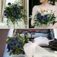 thumbnail image 6 of Artificial Flowers Navy Blue Roses 100PCS Real Looking Foam Fake Roses with Leaves and for DIY Wedding Bouquets Bridal Shower Centerpieces Party Decorations, 6 of 9