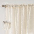thumbnail image 5 of Boho Lace Curtains 2 Panels 45 Inches -cute Vintage Victorian Sheer Panel Drape French Country Floral Pattern & Tassel Light Filtering Privacy For Bedroom Dining Living Room Beige W52x L45, 5 of 6