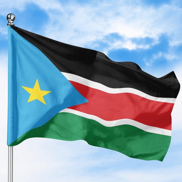 South Sudan Outdoor Flag (3x5ft) by DreamController - Durable, Fade-Resistant Polyester, Double-Stitched, Brass Grommets - HD Printed Eastern Africa Flag - Made in USA