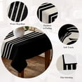 thumbnail image 5 of Black Beige Striped Table Cloth Waterproof Tablecloths, Modern Farmhouse Retro Lines Tablecloth Dining Table Cover for Kitchen Party Tabletop Outdoor, Rectangle Tablecloth 52x70 Inch, 5 of 9