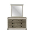 thumbnail image 2 of Topline Home Furnishings Commode blanche patinée et grise avec miroir, 2 of 4