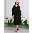 thumbnail image 3 of DARING DIVA Long Sleeve Sweater Ribbed Knit Midi A-Line Dress XL Black, 3 of 6