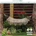 thumbnail image 6 of Northlight Lattice Macrame Rope Hammock with Wooden Bars - 74" x 59" - Cream, 6 of 9