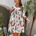thumbnail image 3 of Fall Dresses for Women 2024, Gnomes Merry Christmas Womens Fall Dresses Long Sleeve Casual Tie Waist Clothes, Womens Fall Fashion 2024 Midi  Dresses Outfits with Pocket, 3 of 6