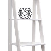 Jela Solid Wood 5 Shelf Ladder Bookcase White